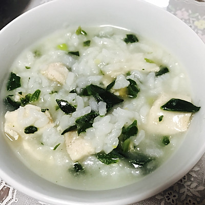 菠菜鸡丝粥