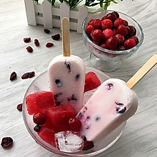 蔓越莓牛奶冰棒  #莓汁莓味#