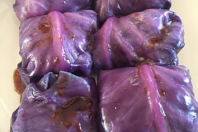 鲜虾紫甘蓝包饭