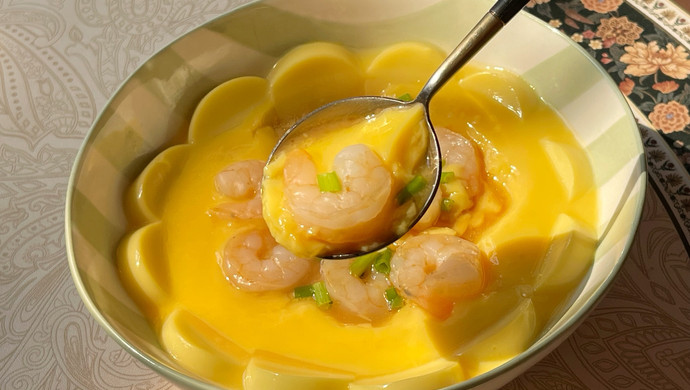 玉子豆腐蒸鸡蛋虾仁
