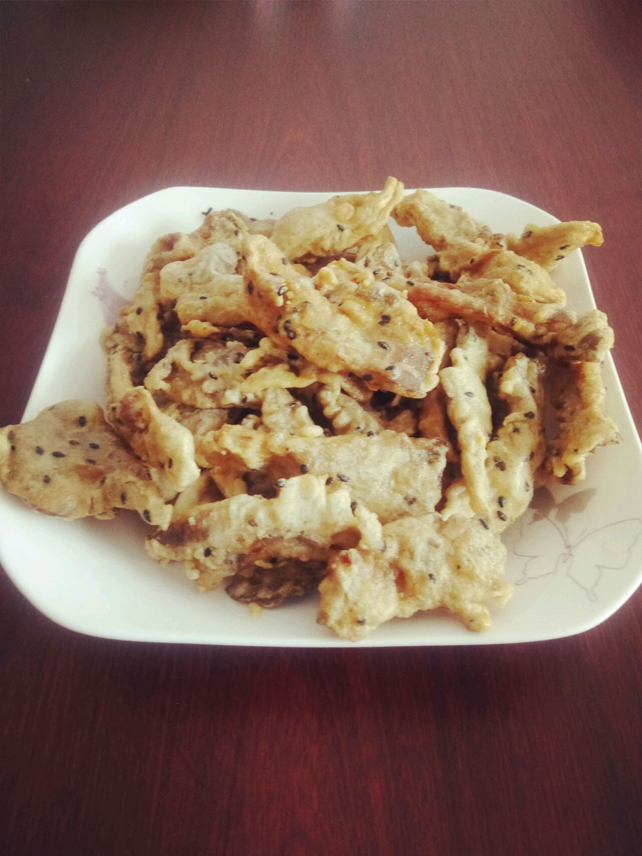 Fried mushroom with crispy sauce