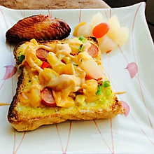 #张张小食堂#早餐～夏威夷风情面包披萨