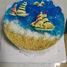 一帆风顺，大展宏图海洋蛋糕