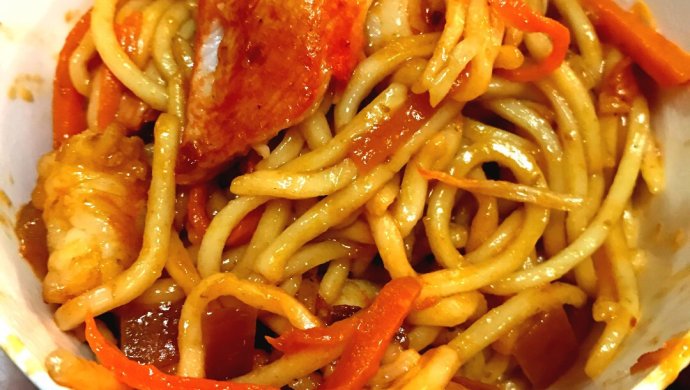 虾仁蟹棒炒面
