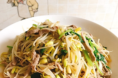 豆芽炒肉丝