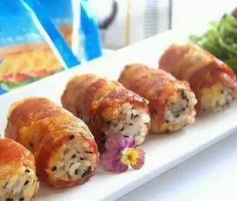 培根芝士饭团的做法