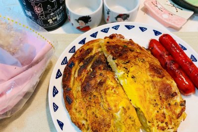 手抓饼吃法九——培根鸡蛋饼