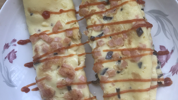 鸡蛋木耳火腿饼