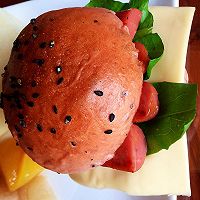 火龙果小餐包——奥尔良鸡腿堡的做法图解10