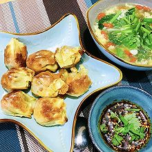 #冬季滋补花样吃法#煎个馄饨+梗丝鸡蛋汤