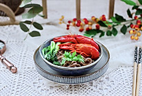 #秋天怎么吃#小龙虾青菜清汤荞麦面的做法