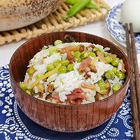 #放假请来我的家乡吃#立夏饭，你吃了吗/豌豆腊肉饭的做法图解10