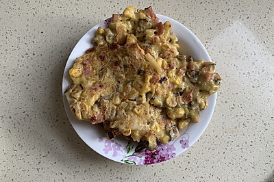 【快手早餐】喷香酥软的香菇鲜虾饼