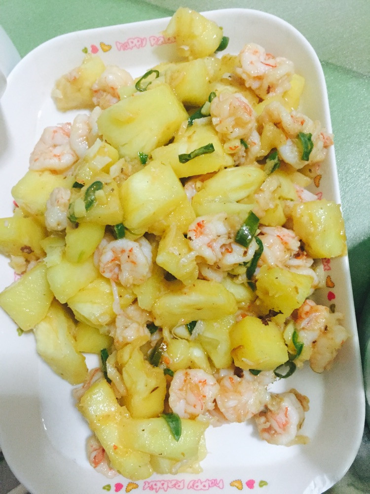 菠萝虾仁的做法