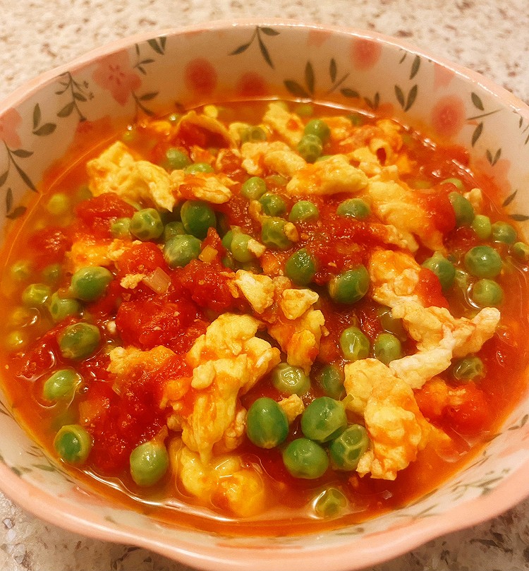 西红柿鸡蛋焖豌豆-好吃的下饭菜的做法