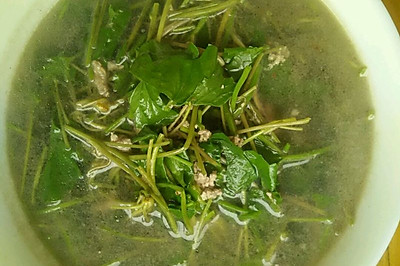 雷公根肉末汤
