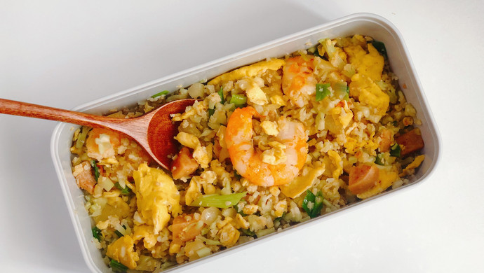 减脂无米炒饭-鸡蛋虾仁炒饭