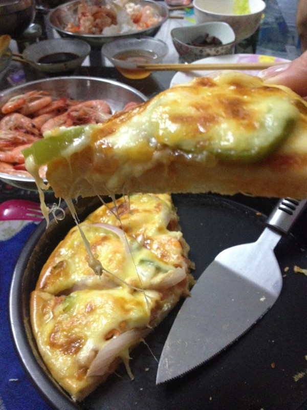 #东菱魔法云面包机之双烤pizza