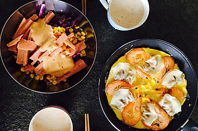 简易早餐之蛋煲饺