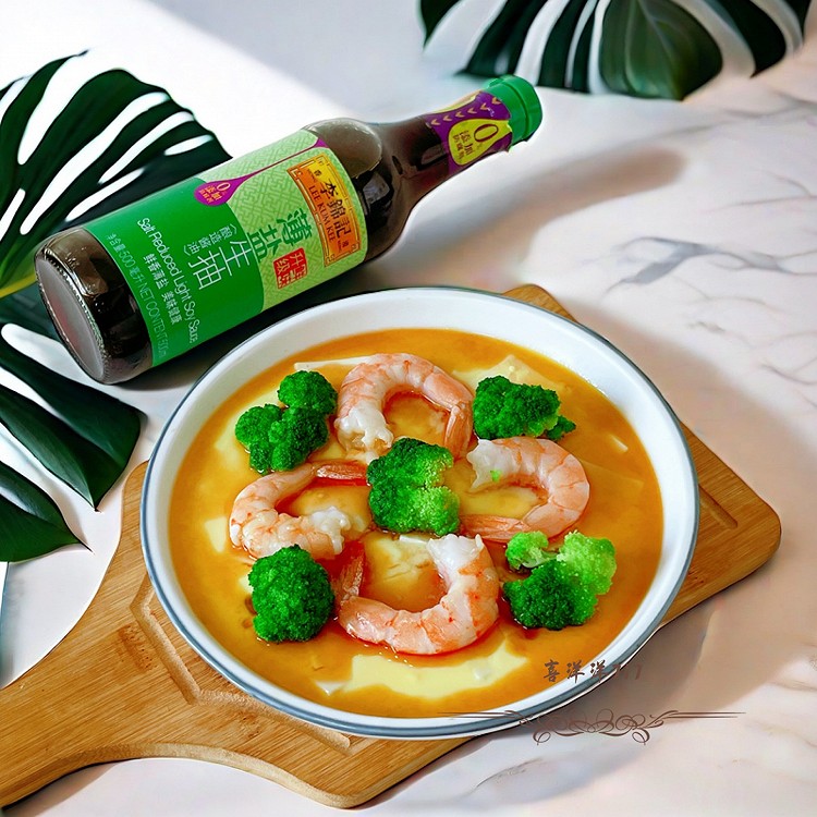 虾仁豆腐蒸蛋的做法