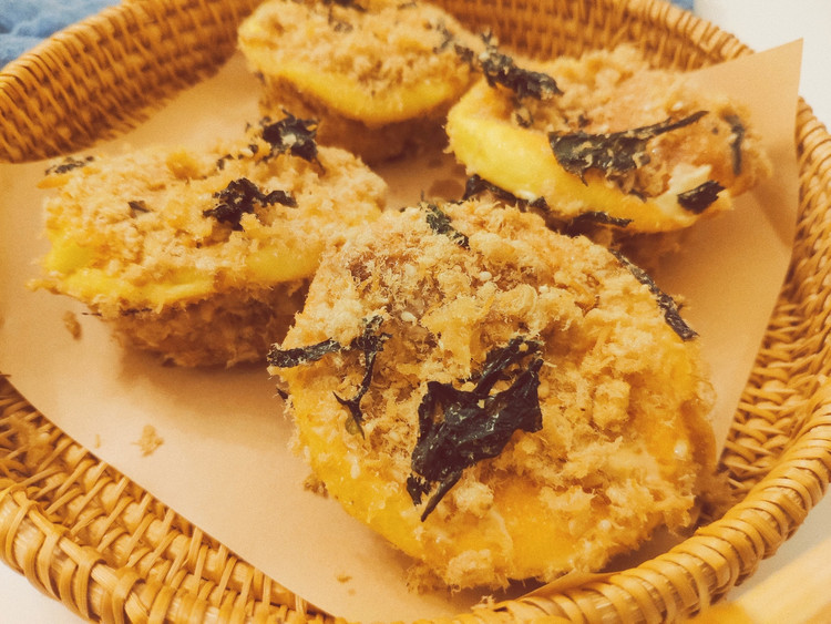 自制快手低碳鲍师傅肉松小贝㊙️外酥内嫩一口爆浆的做法