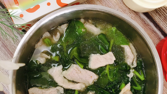 时蔬肉片汤