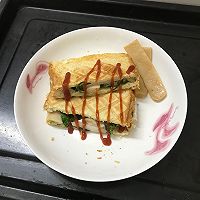#今天吃什么#下午茶-香肠青菜三明治的做法图解8