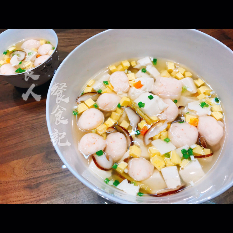 鲜美【虾丸香菇豆腐汤】的做法