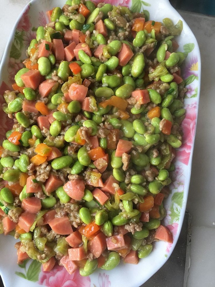 三色（丁）毛豆的做法
