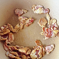 蒜台白玉菇炒肉的做法图解2