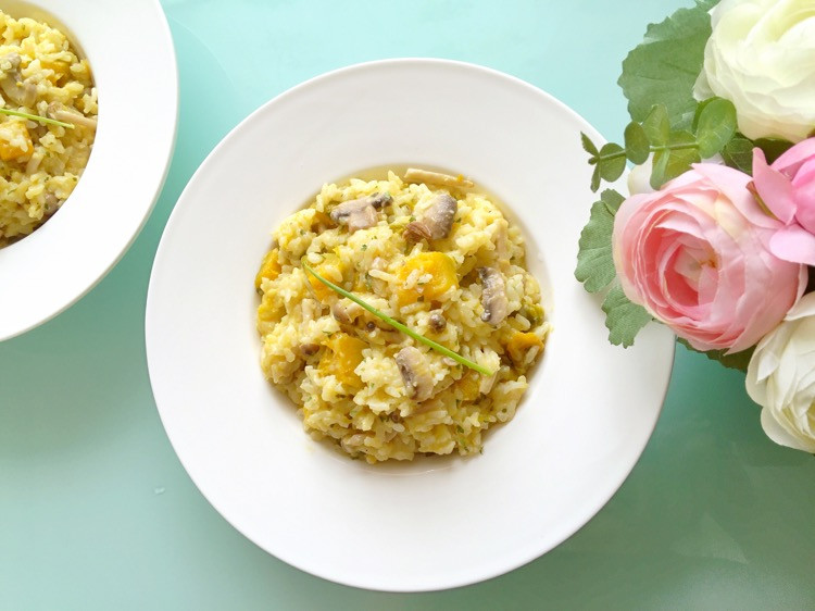 杂菌南瓜烩饭的做法