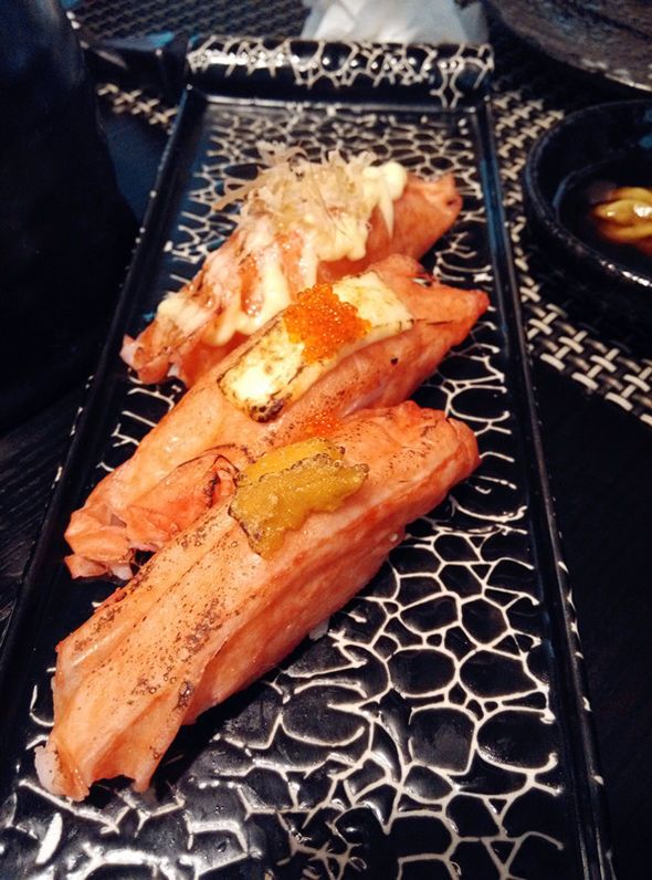 长脚蟹寿司3味