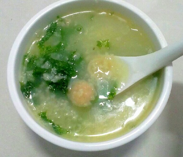 生菜鱼丸粥