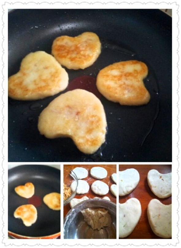 芋香番薯糯米饼（自制花生糖馅）