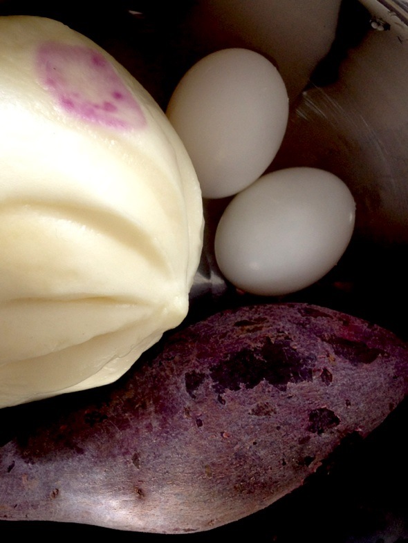 鸽蛋+包子+紫薯