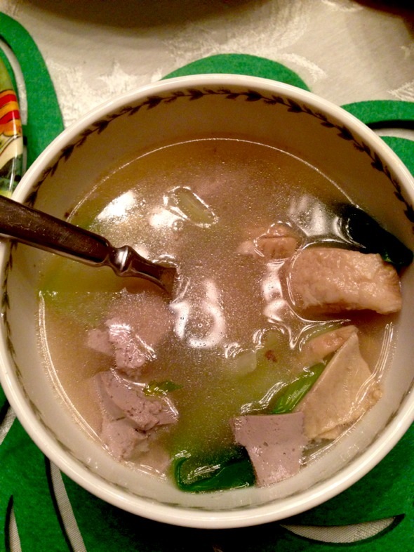 油菜黑豆腐鸡汤