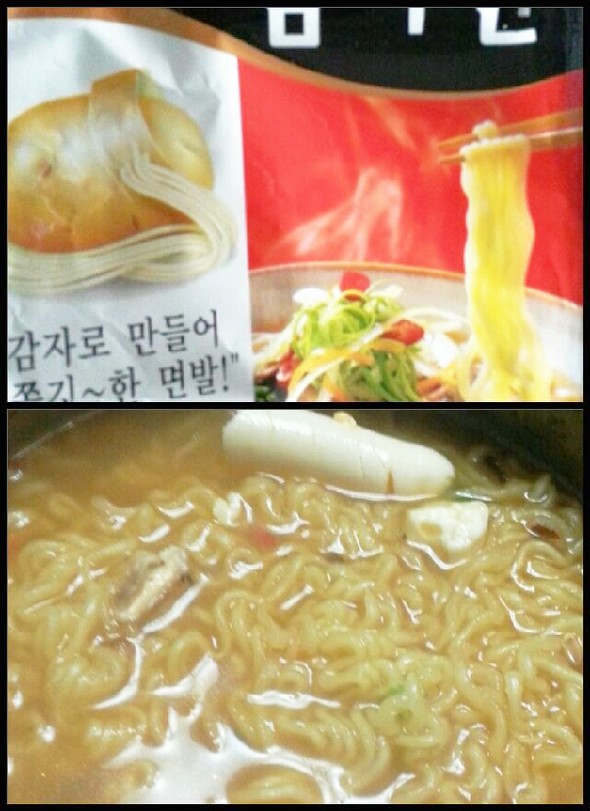 农心土豆拉面配鳕鱼肠~