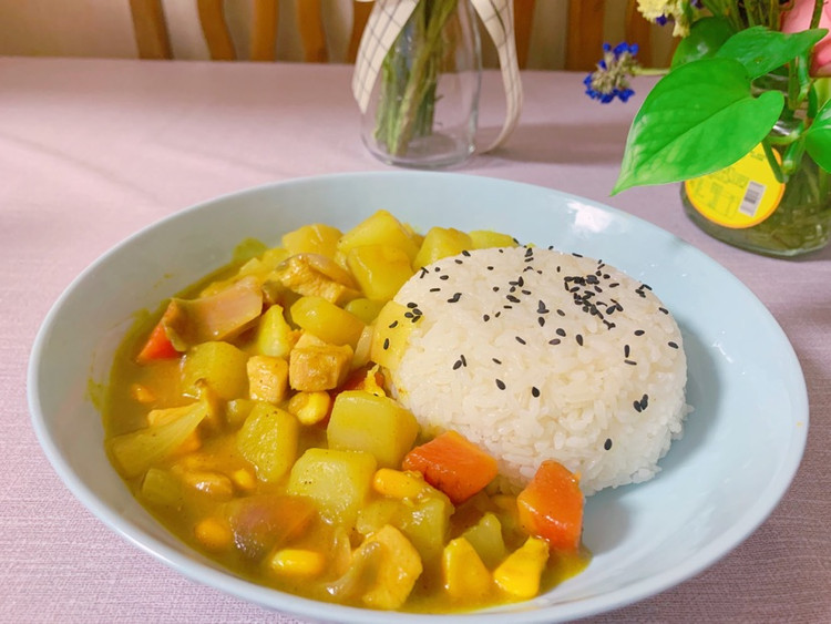 汤汁浓郁的日式咖喱鸡肉饭～图2