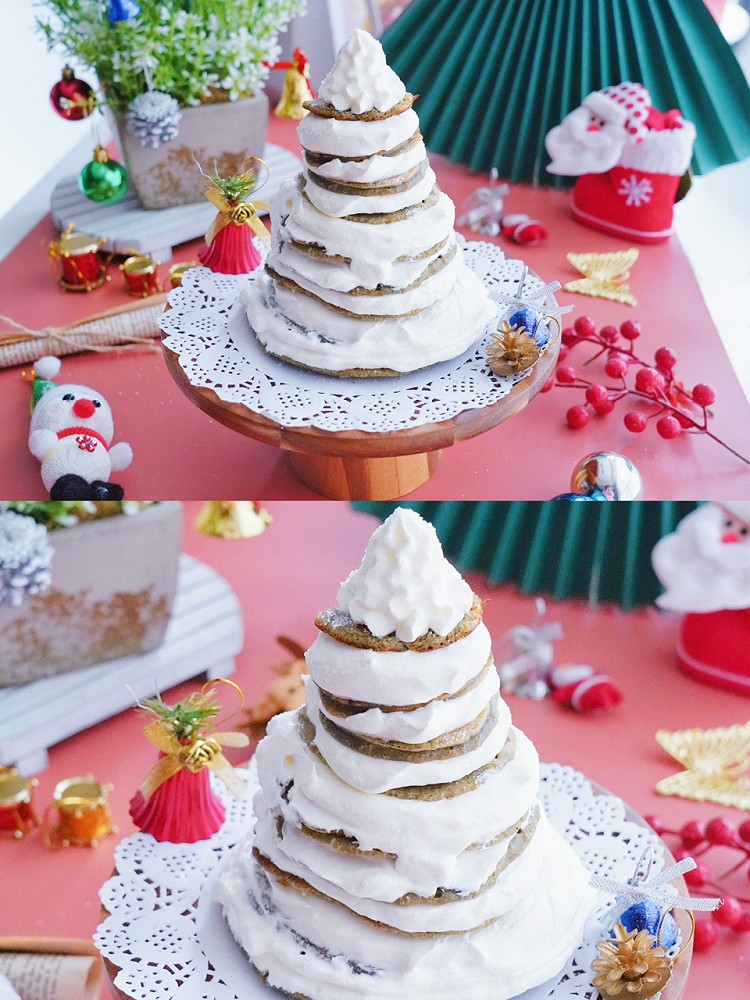㊙️可以吃的圣诞树🔥抹茶厚松饼圣诞树图2