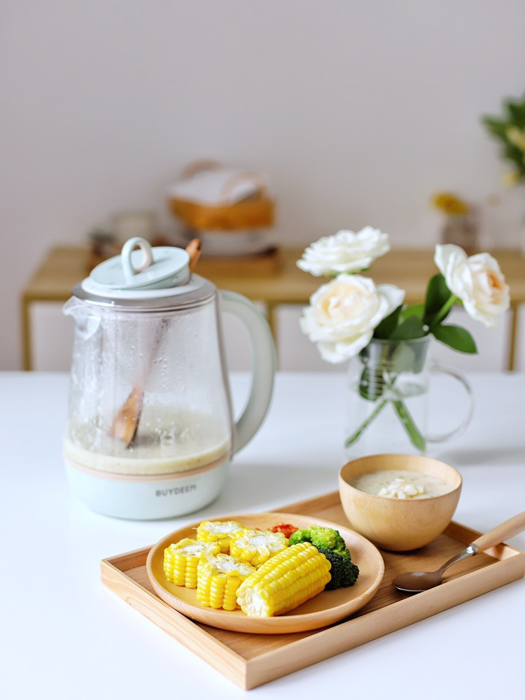 喵の早餐 | 小麦胚芽粥＋蒸玉米～图2