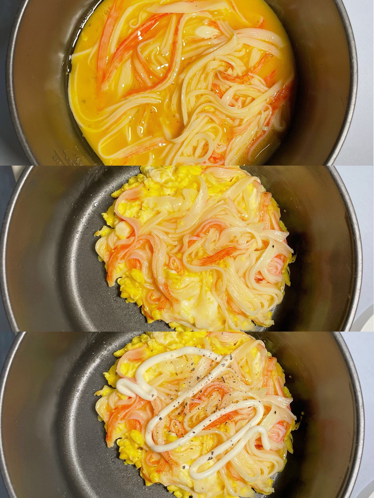 超好吃😋！滑蛋蟹柳贝果🥯教程🌟｜满满蛋白质图5