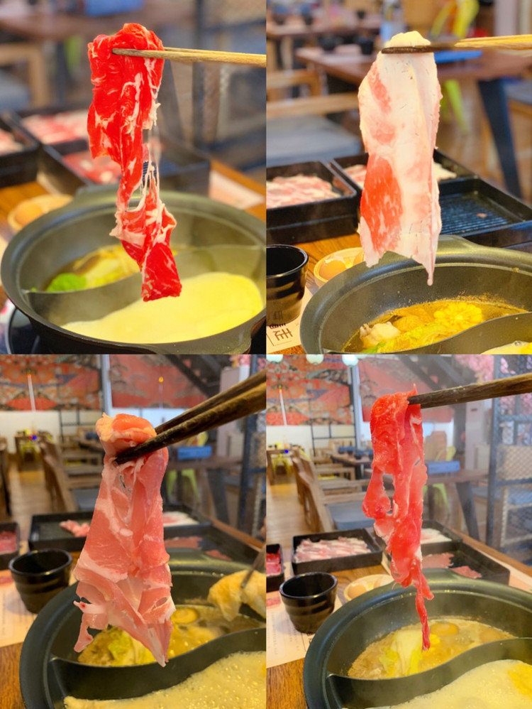 【厚道寿喜烧日式火锅料理 】探店，肉类在锅中稍微涮至变色，再蘸上蛋液，好嫩好香～图4