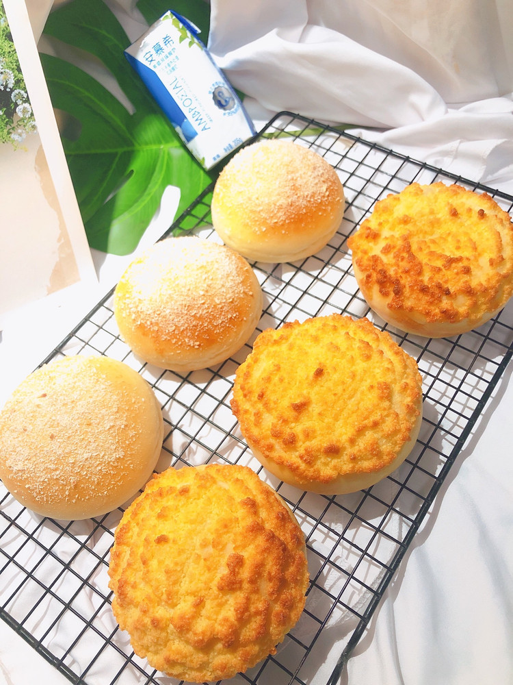 香葱肉松卷+金沙椰蓉包+烫种日式吐司🍞图3