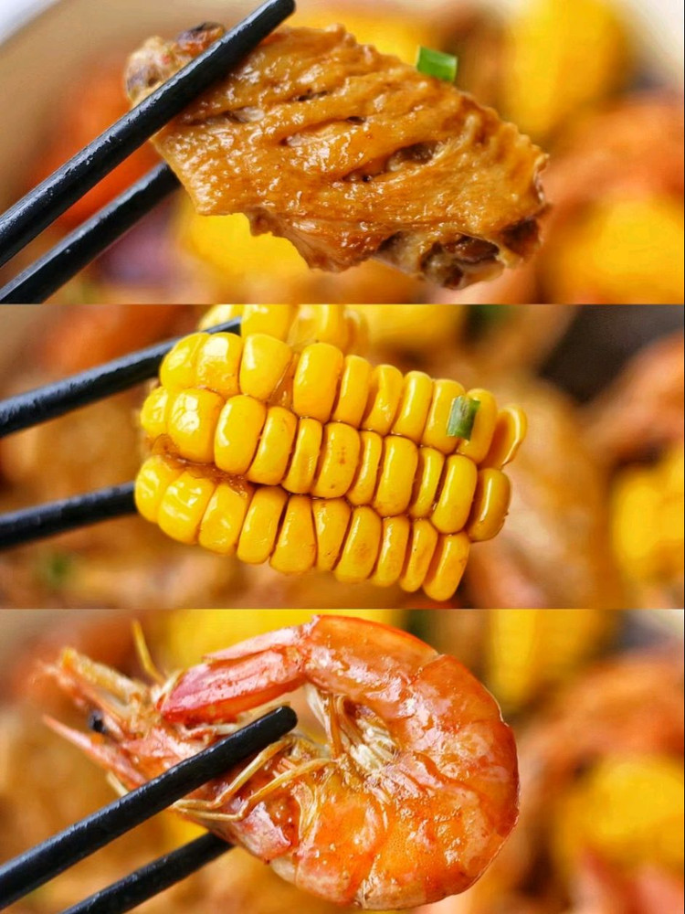 ㊙️肉质鲜嫩、汤汁浓郁 好吃到舔指的鸡翅玉米虾煲～图3