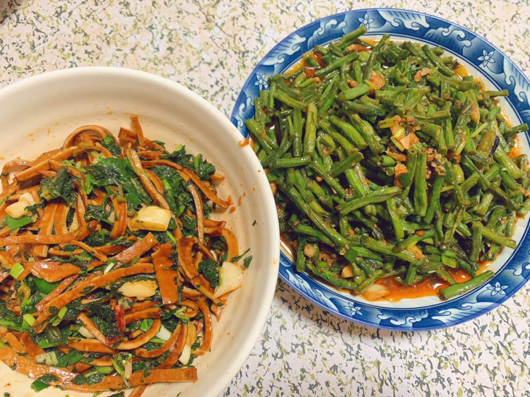 炒豆角&炒牛皮豆干图1