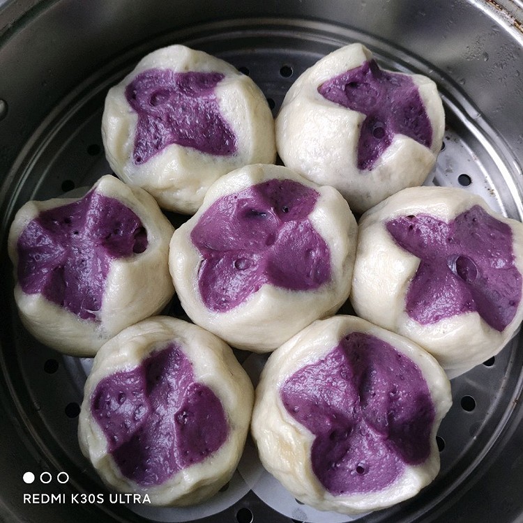 紫薯开花馒头（一次发酵双色馒头）图1