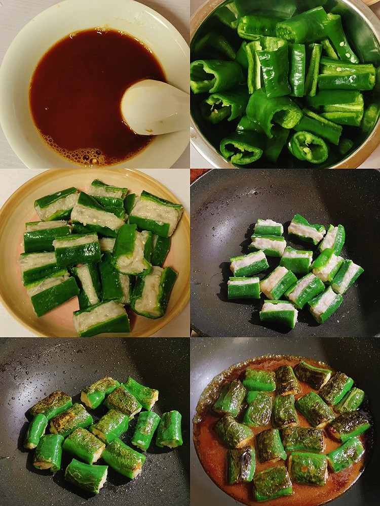 年夜饭不可少的第二道菜～青椒酿虾滑图5