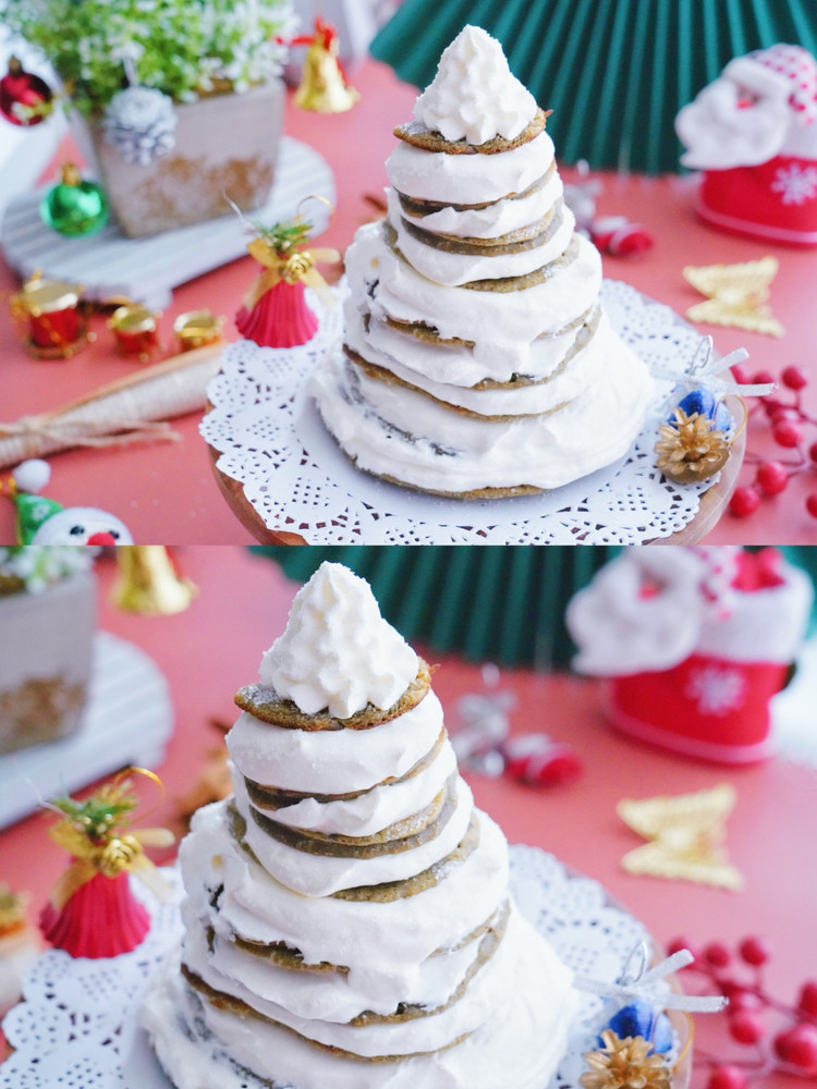 ㊙️可以吃的圣诞树🔥抹茶厚松饼圣诞树图4