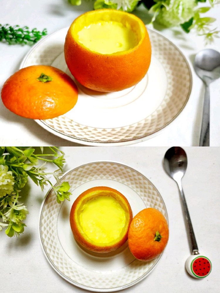 橙子牛奶鸡蛋羹图片