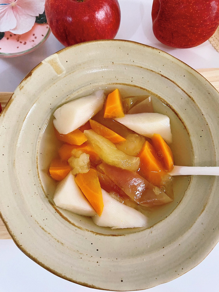 苹果胡萝卜山药汤，营养美味，润肠通便超好喝图2
